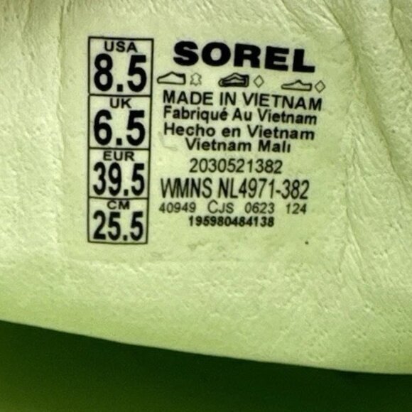 Sorel Women's Viibe Croc Embossed Clog Mule Shoes Slip On Leather Lime Green - Picture 2 of 7